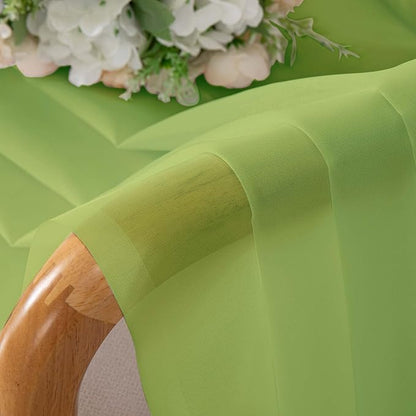 OVZME Sheer Curtains 84 Inches Long 2 Panels Set, Light Filtering Transparent Lightweight Soft Window Treatment Panels for Study Room Living Room Guest Room, Each 42W x 84L Inches, Lime