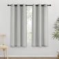 NICETOWN Thick Linen Blend Curtains Flax Textured for Bedroom, Rustic Grommet Semi Sheer Privacy Added Window Curtains & Drapes Light Filtering for Nursery, Gray, W42 x L63, Set of 2