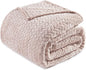 Exclusivo Mezcla Fleece King Size Blanket for Bed, 90x104 Inches Soft Cozy Jacquard Flannel Blankets, Lightweight Fuzzy Plush Warm for Women, Camel