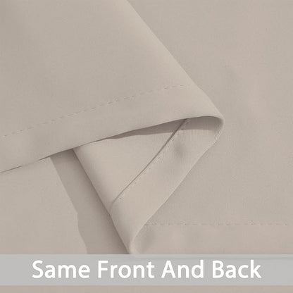 Yakamok Room Darkening Blackout Curtains Thermal Insulated Grommet Curtain Panels for Bedroom, 38W x 90L, Natural, 2 Panels