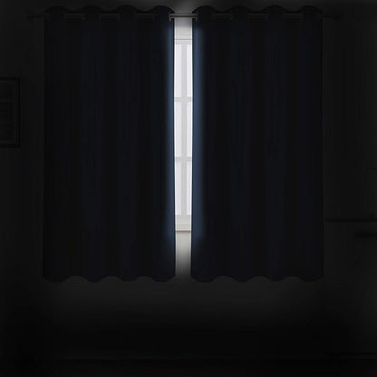 LEMOMO Navy Blue Thermal Blackout Curtains/52 x 54 Inch/Set of 2 Panels Room Darkening Curtains for Bedroom