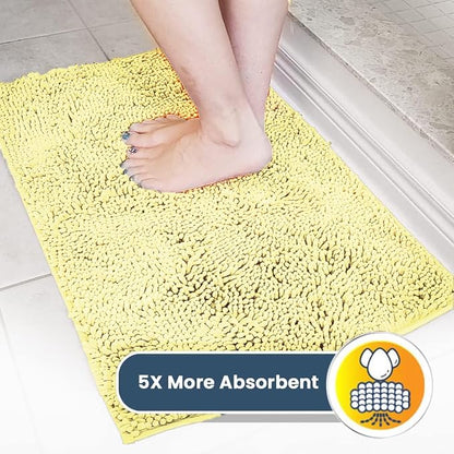 Muddy Mat® | Super Absorbent Door Mat Indoor, Microfiber Quick Dry Chenille Entryway Rug, Non-Slip Front Door Mat, Indoor Mats for Entryway, Machine Washable Pet Rug, Yellow 36"x60"