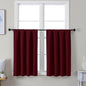 Simplebrand Ava Burgundy Short 36 Inches Blackout Curtain 2 Panels Set, Half Window Rod Pocket Privacy Curtain Tiers for Kitchen, Curtains Blackout for Bathroom Shades, W40 x L36 Inch, Burgundy