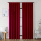Simplebrand Ava Red Blackout Curtains for Bedroom 90 Inches Long 2 Panels Set, Solid Privacy Energy Saving Living Room Window Treatment Curtains Blackout Drapes, W50 x L90 Inch, Red