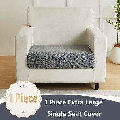 Couch Cushion Covers for Sofa Couch Covers Wear-Resistant Universal Sofa Cover Washable Stretch for Sectional Slipcovers (Texture-Gray,Extra Large Single Seat Cover)