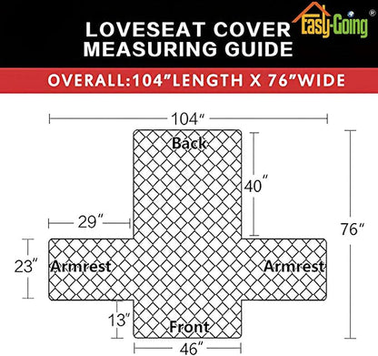 Easy-Going Reversible Loveseat Couch Cover for 2 Cushion Couch Sofa Cover for Dogs Water Resistant Furniture Protector with Foam Sticks Elastic Straps for Pet (Loveseat, Greyish Green/Beige)