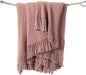lifein Pink Throw Blanket for Couch, Soft Boho Decor Bed Throw,Cozy Chenille Knitted Small Farmhouse Lightweight Throw (Pink,50 * 60")