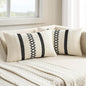 MIULEE Set of 2 Black Boho Decorative Lumbar Pillow Covers 12x20 Inch Farmhouse Rustic Couch Throw Pillows Modern Cotton Cushion Covers Retro Cute Macrame Woven Spring Home Decor for Bed Sofa Chair