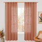 LAMIT Light Filtering Linen Curtains 72 inches Long for Bedroom, Linen Textured Semi Sheer Back Tab and Rod Pocket Boho Drapes for Window/Living Room, Terracotta, 2 Panels, 34 x 72 Inch
