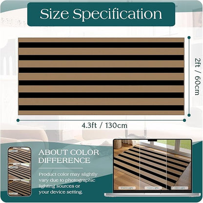 Front Door Mat Indoor Entrance - 2x4.3 Ft Black Tan Striped Washable Doormat Outdoor Entrance Porch Rug Non-Slip Layered Runner Rug for Kitchen Hallway Bedroom Laundry Room Porch Decor