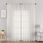 Chyhomenyc Ivory Sheer Curtains 84 Inches Long, Light Filtering Solid Color Window Sheer Curtain Panels, Elegant Rod Pocket Curtains Drapes for Living Room Bedroom, 2 Panels, 42" W x 84" L