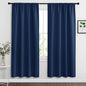 RYB HOME Blackout Curtains for Bedroom Living Room 72 inches Long, Thermal Insulated Privacy Rod Pocket Drapes for Nursery Office Home Theater, Width 34 by Length 72, Navy Blue, 2 Panels