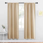 NICETOWN Blackout Room Darkening Curtains - Home Decoration Light & Noise Reducing Thermal Insulated Window Draperies with Rod Pocket Top (Biscotti Beige, 2 Panels, 34 inches Wide x 72 inches Long)