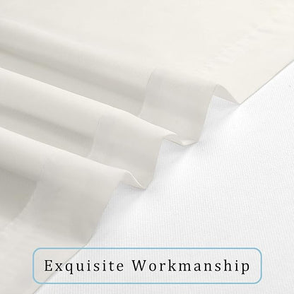 OWENIE Sheer Curtains 96 Inch Length, Elegant Sheer Curtains for Bedroom, Window Voile Sheer Curtain Panels/Drapes/Treatment for Living Room, 2Pcs, Each 42" W x 96" L, Ivory