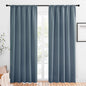 NICETOWN Window Curtains Blackout Drapes, Smoky Blue, 1 Pair, 52 by 84-Inch, Thermal Insulated Solid Rod Pocket Blackout Curtains/Draperies for Living Room