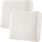 H.VERSAILTEX Super Stretch Individual Seat Cushion Covers - Sofa Couch Cushion Slipcover Sets - Thick Jacquard Textured Twill Fabric - Large (2 Piece, Porcelain White)