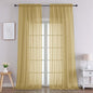 Chyhomenyc Gold Sheer Curtains 96 Inches Long 2 Panels, Light Filtering Gold Curtains for Living Room, Soft Gentle Voile Rod Pocket Bedroom Window Drapes, 59Wx96L Inch, 2PCS