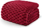 Exclusivo Mezcla Fleece King Blanket for Bed, Extra Large Fuzzy Deep Red Bed Blankets, Soft Cozy Plush Sofa Throws for All Seasons, 90x104 Inches