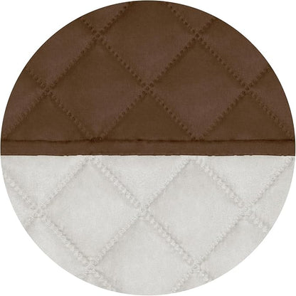PureFit Reversible Quilted Sofa Cover, Water Resistant Slipcover Furniture Protector, Washable Couch Cover with Non Slip and Elastic Straps for Kids, Dogs, Pets (Chair, Coffee/Ivory)