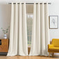 MIULEE Blackout Curtains 96 Inches Long for Bedroom Living Room Thermal Insulated Room Darkening Grommet Top Solid Light Blocking Drapery Set of 2 Window Panels Beige White
