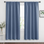 RYB HOME Blackout Curtains for Bedroom Living Room 72 inches Long, Thermal Insulated Privacy Rod Pocket Drapes for Nursery Office Home Theater, Width 42 by Length 72, Stone Blue, 2 Panels