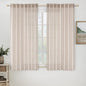 MIULEE Natural White Short Linen Curtains 45 Inch Length 2 Panels for Kitchen Bedroom Bathroom, Soft Thick Linen Textured Basement Window Drapes Semi Sheer Light Filtering Back Tab Rod Pocket