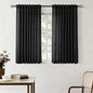 Black Linen Curtains 45 inches Long for Bedroom Back Tab Light Filtering Privacy Semi Sheer Black Curtains Living Room Boho Rustic Farmhouse Cotton Textured Gauze Curtain 2 Panel Set