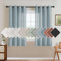 H.VERSAILTEX Living Room Linen Curtains - Semi Sheer, Nickel Grommet, Energy Saving, Light Filtering Window Treatments - Cloud Blue, 2 Panels, 52 x 54 Inch