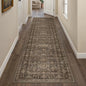 2'6x12 Washable Runner Rug for Hallway Kitchen Vintage Brown Non Slip Low Pile Carpet Traditional Retro Soft Throw Rug for Bathroom Bedroom Entryway Indoor Entrance
