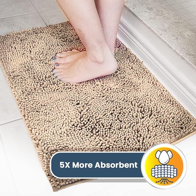 Muddy Mat® | Super Absorbent Door Mat Indoor, Microfiber Quick Dry Chenille Entryway Rug, Non-Slip Front Door Mat, Indoor Mats for Entryway, Machine Washable Pet Rug, Beige 6ft x 9ft