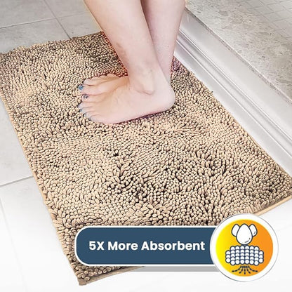 Muddy Mat® | Super Absorbent Door Mat Indoor, Microfiber Quick Dry Chenille Entryway Rug, Non-Slip Front Door Mat, Indoor Mats for Entryway, Machine Washable Pet Rug, Beige 6ft x 9ft