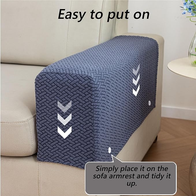 Soothing Home Sofa Covers, Sofa Hero Covers, Wear-Resistant Universal Couch Covers Washable Stretch Sectional Couch Cushion Covers (Orange,Arm Rest Covers 2pcs)