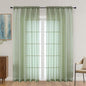 OVZME Sage Green Sheer Curtains 72 Inches Long 2 Panels Set, Light Filtering Sheer Curtains for Living Room Bedroom 59 Inch Extra Wide, Modern Voile Filmy Rod Pocket Window Drapes, 59Wx72L Inches