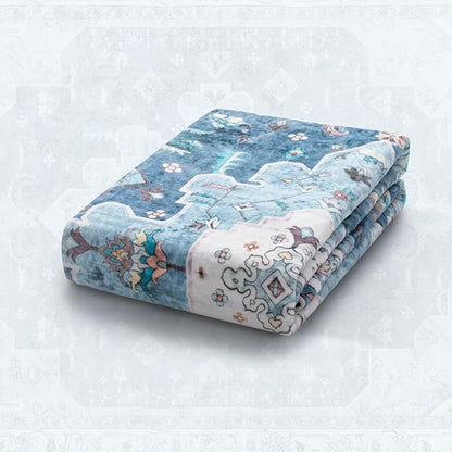 SERISSA Boho Washable Runner Rug, 2x6 Rug Non-Slip Vintage Blue Hallway Kitchen Runner Rug Ultra Soft Print Distressed Floor Carpet for Bedroom Bathroom Laundry Living Room