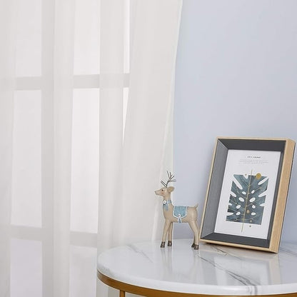 NICETOWN Beige Sheer Curtains Airy & Elegant for Windows, Grommet Top Soft Voile Textured Window Treatments Light Filter for French Door/Bedroom/Living Room, W37 x L84, 1 Pair