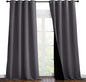 NICETOWN 100% Blackout Blinds, Laundry Room Decor Window Treatment Curtains for Large Patio Sliding Door, Thermal Insulated Grey Curtains for Bedroom, Set of 2, 55 inches x 102 inches