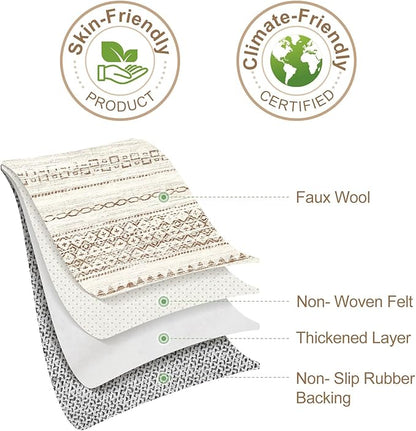 Nakagishi 5x8 Area Rug Living Room: Washable Boho Large Neutral Modern Soft Farmhouse Rugs Stain Resistant Indoor Floor Non-Slip Carpet for Bedroom Nursery Kids Playroom Office Dining Room- Brown