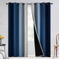 SimpleHome Blue Ombre 100% Blackout Curtains for Bedroom 90 Inches Long, Room Darkening Thermal Insulated Grommet Curtains for Living Room, 2 Panels, 52x90 inches Length