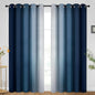 SimpleHome Ombre Room Darkening Curtains for Bedroom, Gradient Dark Blue to Grey White Light Blocking Thermal Insulated Grommet Window Curtain/Drapes for Living Room,2 Panels, 70x84 inches Length