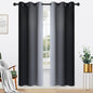 Yakamok Light Blocking Ombre Curtains, Greyish White and Black Gradient Color Curtains, Room Darkening Grommet Window Drapes for Bedroom(Black, 42x72 Inch, 2 Panels)