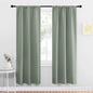NICETOWN Window Curtains Blackout Drapes - Thermal Insulated Solid Rod Pocket Blackout Curtains/Draperies for Living Room (Greyish Green, One Pair, 34 by 72-Inch)