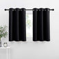 NICETOWN Black Small Window Curtains - Thermal Insulated Home Decor Blackout Grommet Halloween Curtains Drapes for Cafe, Kitchen, Laundry (42W by 36L 1.2 inches Header, Black, 2 Pieces)