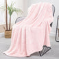 Exclusivo Mezcla Fleece Throw Blanket for Couch and Bed, 50x70 Inches Soft Cozy Jacquard Flannel Blankets, Lightweight Fuzzy Plush Warm Throws for Women, Light Pink