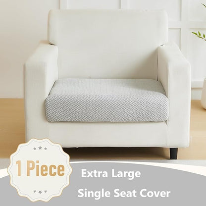 Couch Cushion Covers for Sofa Couch Covers Wear-Resistant Universal Sofa Cover Washable Stretch for Sectional Slipcovers (Texture-Light Gray,Extra Large Single Seat Cover)