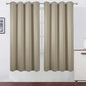LEMOMO Beige Thermal Blackout Curtains/52 x 72 Inch/Set of 2 Panels Room Darkening Curtains for Bedroom