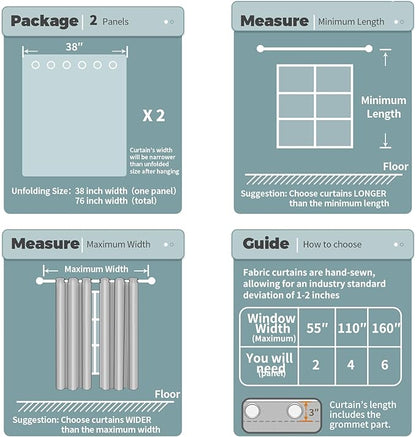 BGment Room Darkening Curtains 45 Inches Long - Grommet Thermal Insulated Drapes Window Treatment Curtains for Bedroom, 2 Panels, 38 x 45 Inch, Red