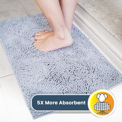 Muddy Mat® | Super Absorbent Door Mat Indoor, Microfiber Quick Dry Chenille Entryway Rug, Non-Slip Front Door Mat, Indoor Mats for Entryway, Machine Washable Pet Rug, Baby Blue 19"X30"