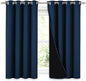 NICETOWN 100% Blackout Curtains with Black Liners, Thermal Insulated Full Blackout 2-Layer Lined Drapes, Noise Cancellation Window Draperies for Dining Room (Moroccan Blue, 2 Panels, 52" W by 54" L)