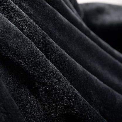TASTHROW Large Flannel Fleece Throw Blanket, 50×70 Inch - Cozy Lightweight Thick Blanket - All Seasons Suitable for Women, Men and Kids (Black)