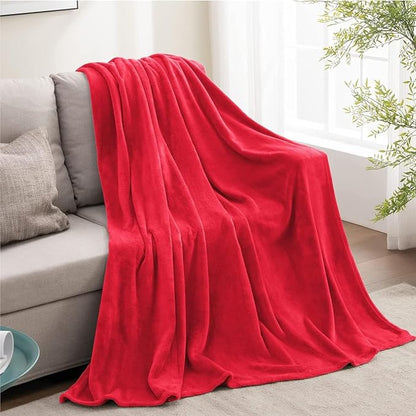 BEDELITE Fleece Blanket Red Throw Blanket for Couch & Bed, Luxury Plush Cozy Fuzzy Blanket 50" x 60", Super Soft Warm Lightweight Throw Blanket for Travel Camping